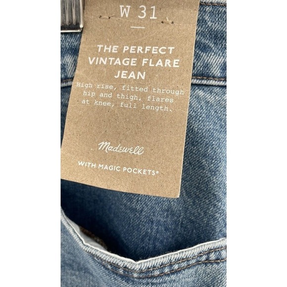 Madewell The Perfect Vintage Flare Jeans Size 31 in Tarlow Wash New - Picture 14 of 14